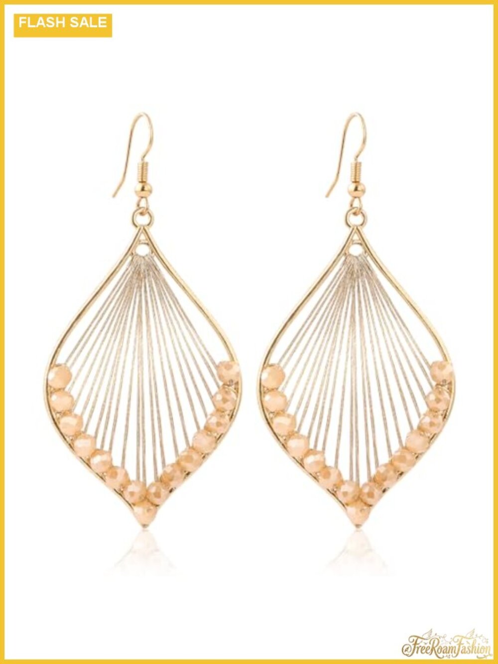 Handmade Boho Teardrop Leaf Dangle Earrings French Wire